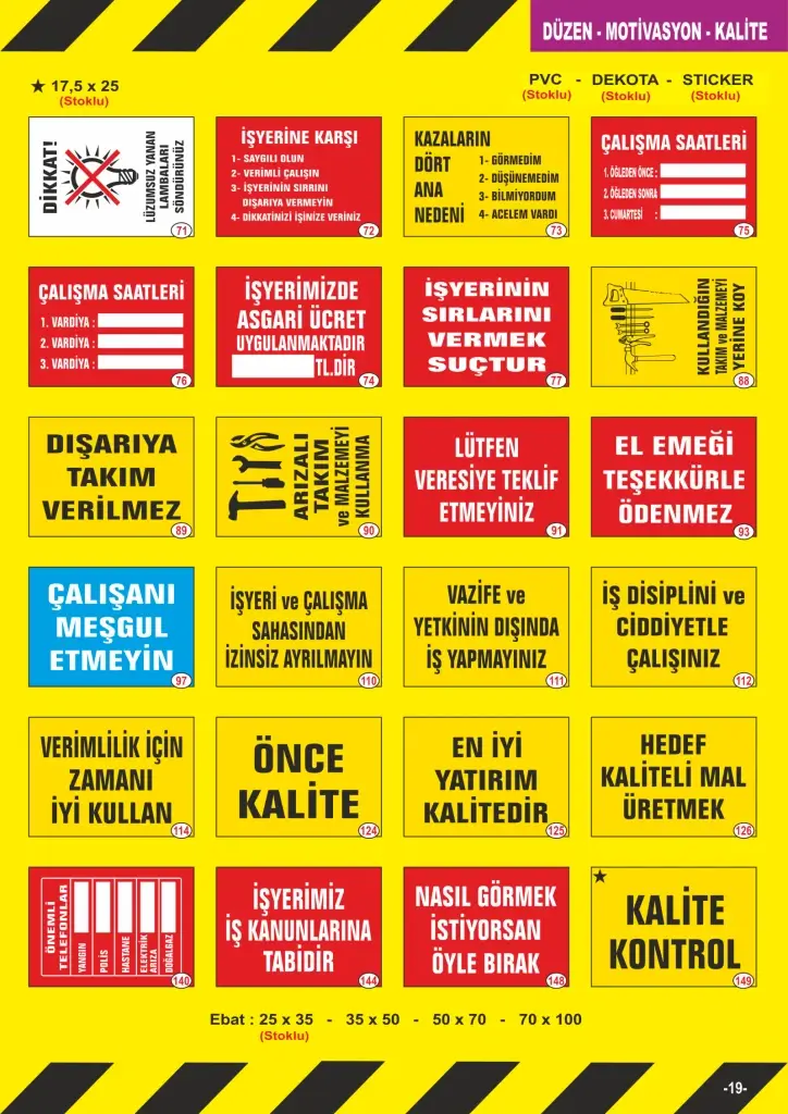 Fosforlu Uyarı Levhaları